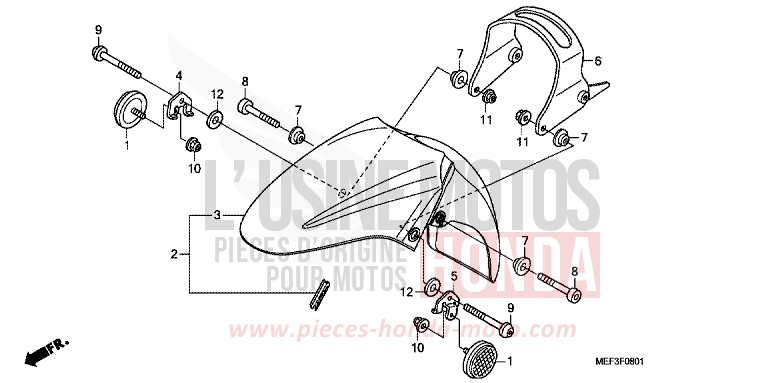 KOTFLUEGEL, VORNE (FJS400D9/FJS400A) von SW-T400 ABS PEARL COSMIC BLACK (NHA64) von 2009